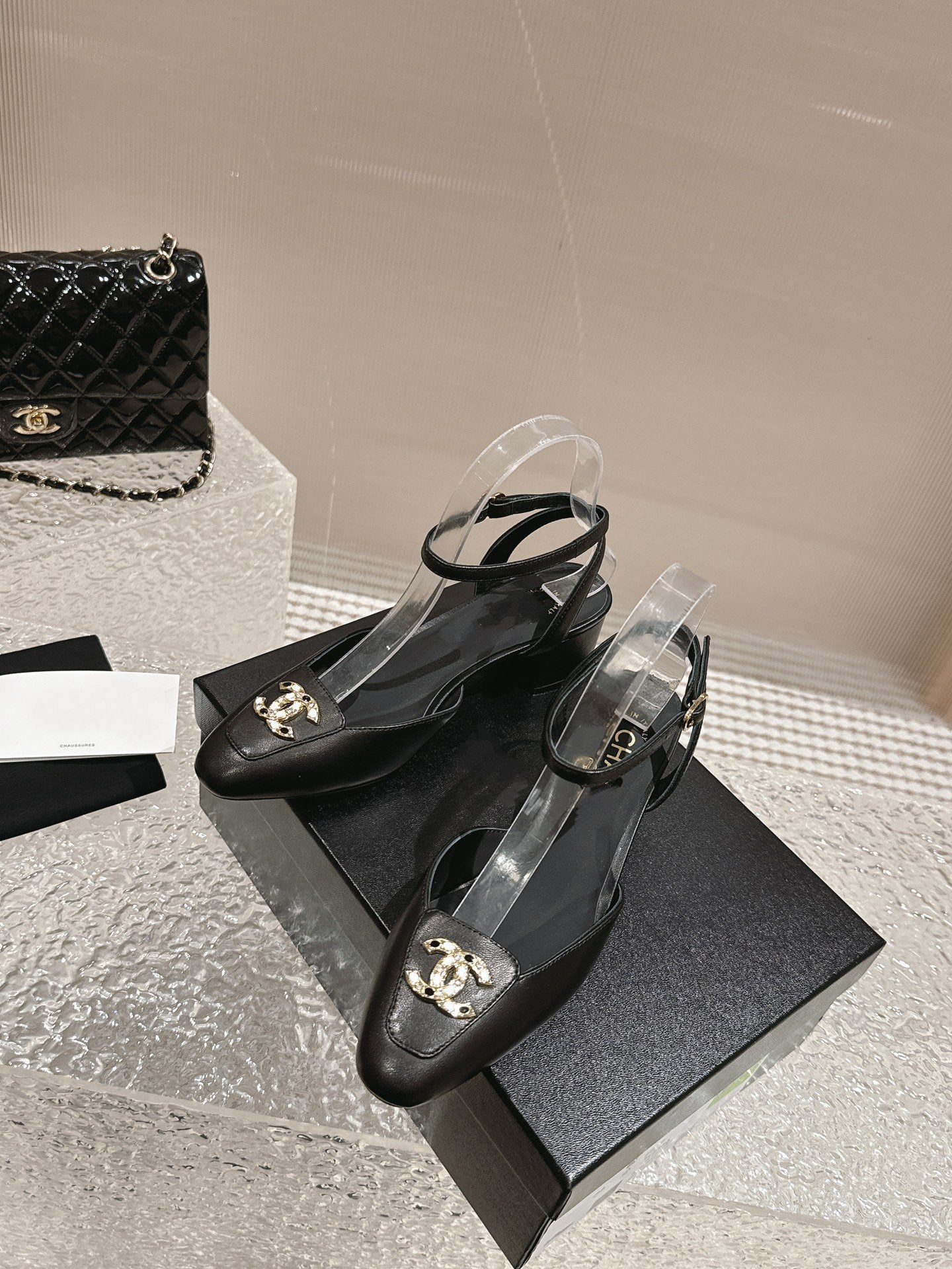 slingbacks 60 black lambskin