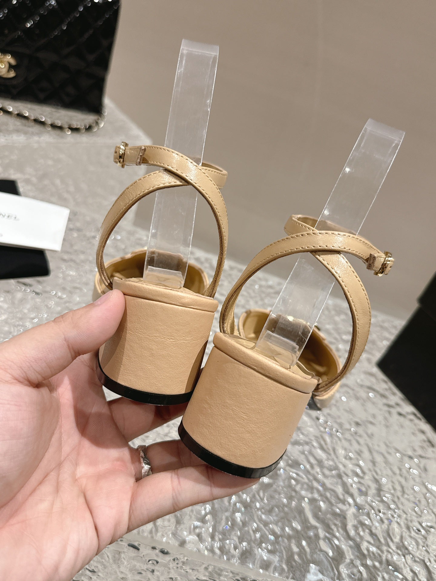 slingbacks 60 beige lambskin cc logo