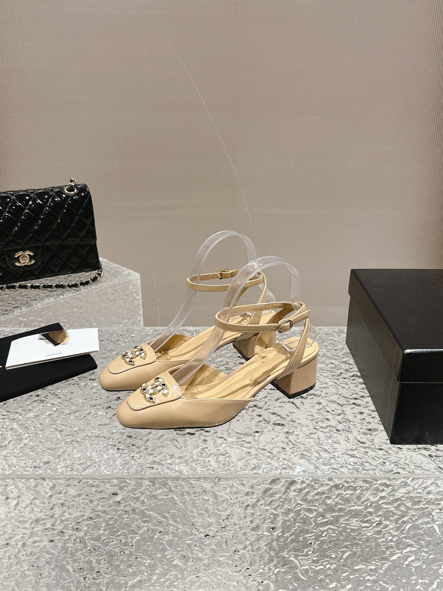 slingbacks 60 beige lambskin cc logo
