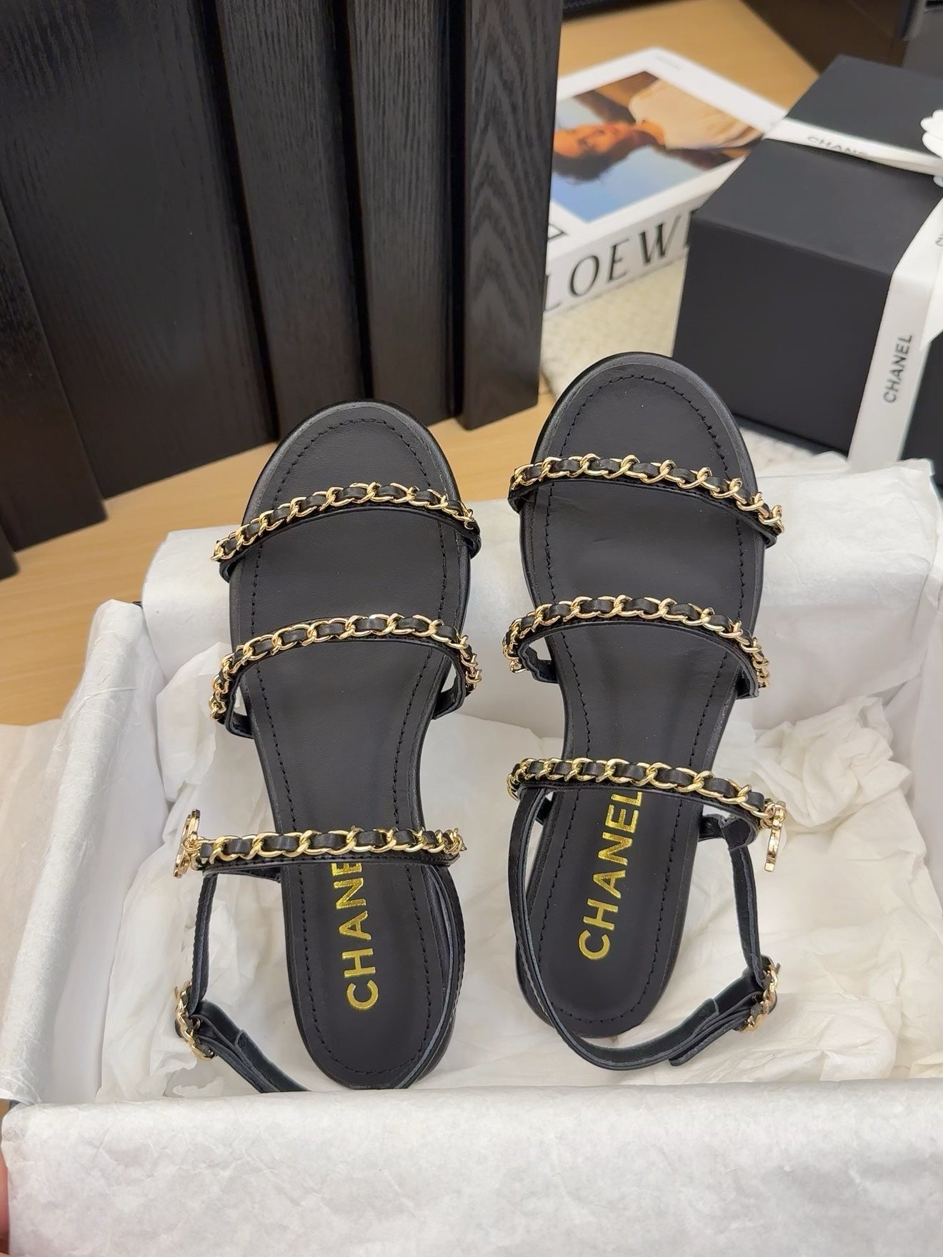 CC 25S Sandal Three Leather Strap Calfskin