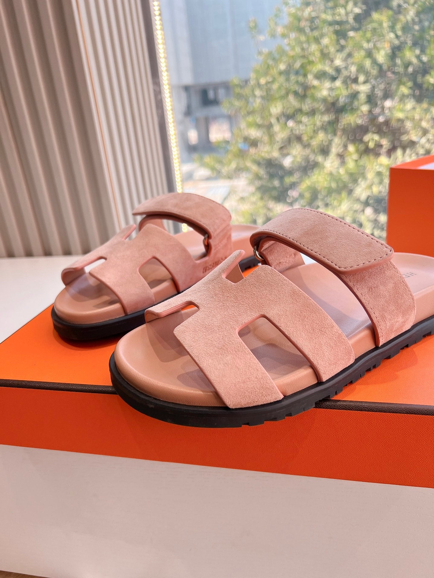 HM Chypre Sandal Pink Pastel Suede 202811