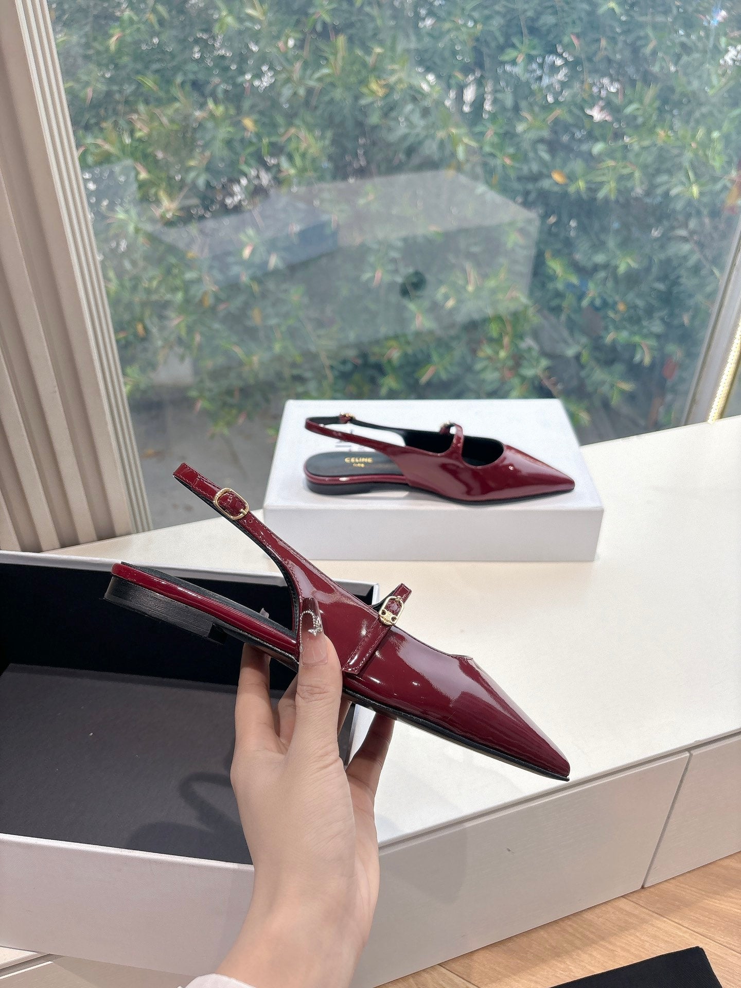 CELINE  Slingback Red Patent Leather 285950