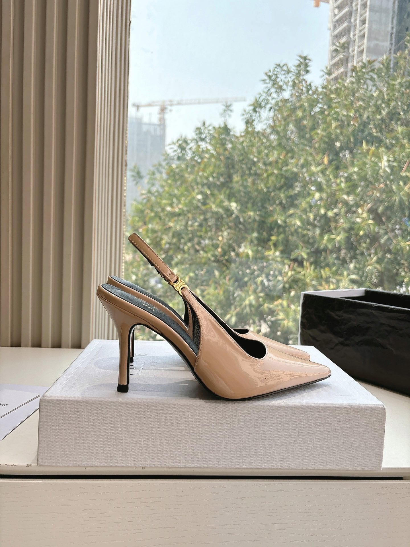 CELINE Slingbacks Pink Patent Leather 285941