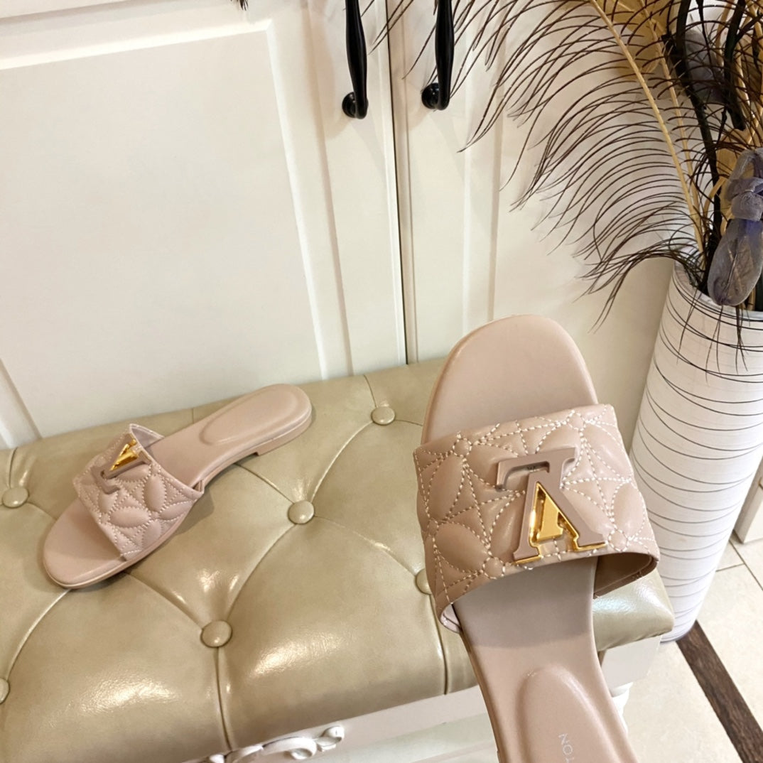LV Neo Revival Flat Mule Beige Lambskin