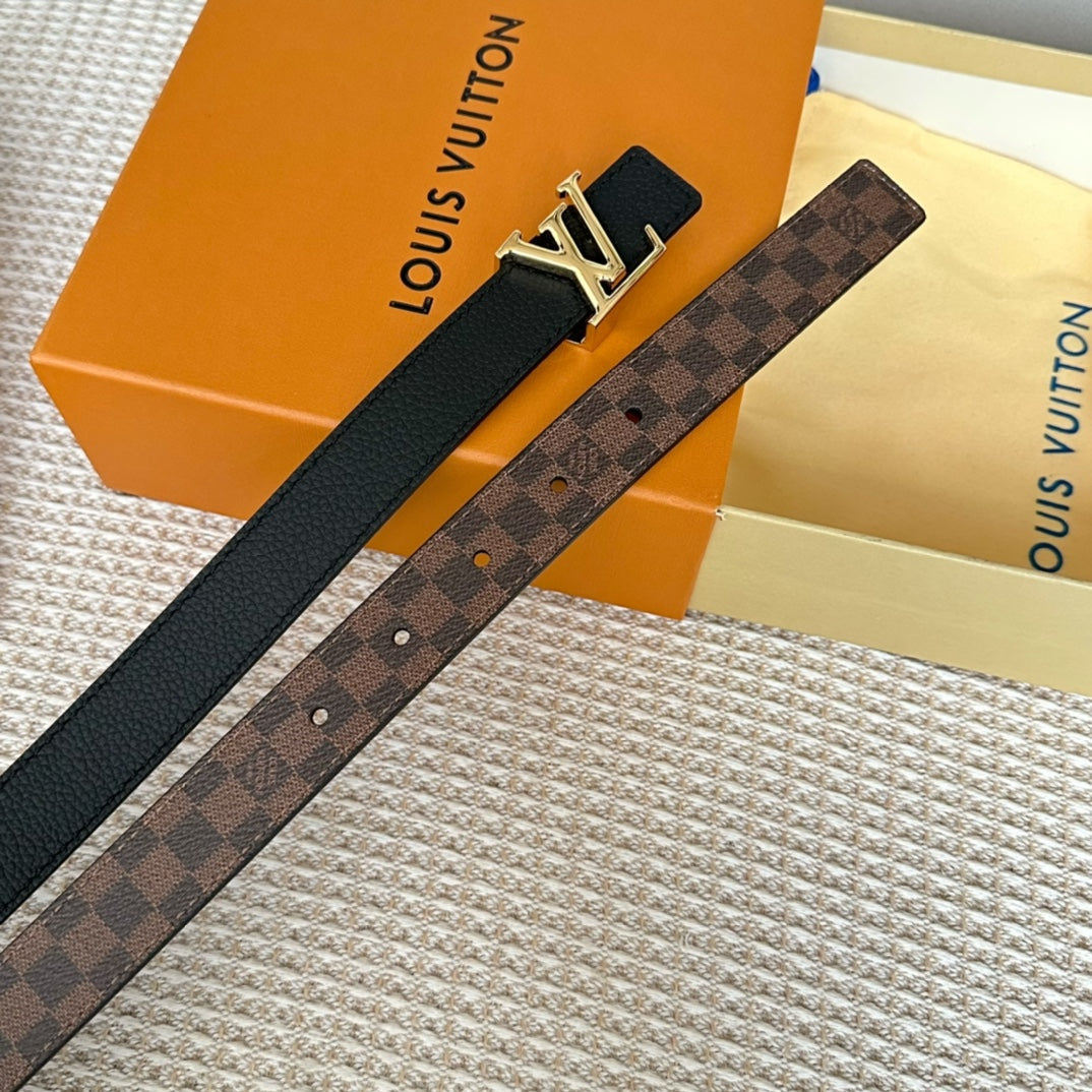 LV ICONIC 25 MM IN BROWN DAMIER CALFSKIN GOLD HARDWARE