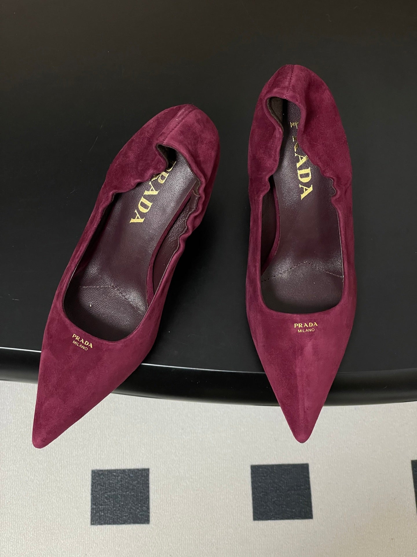 PRA 26SS Pointed Toe Heels Burgundy Suede 593832