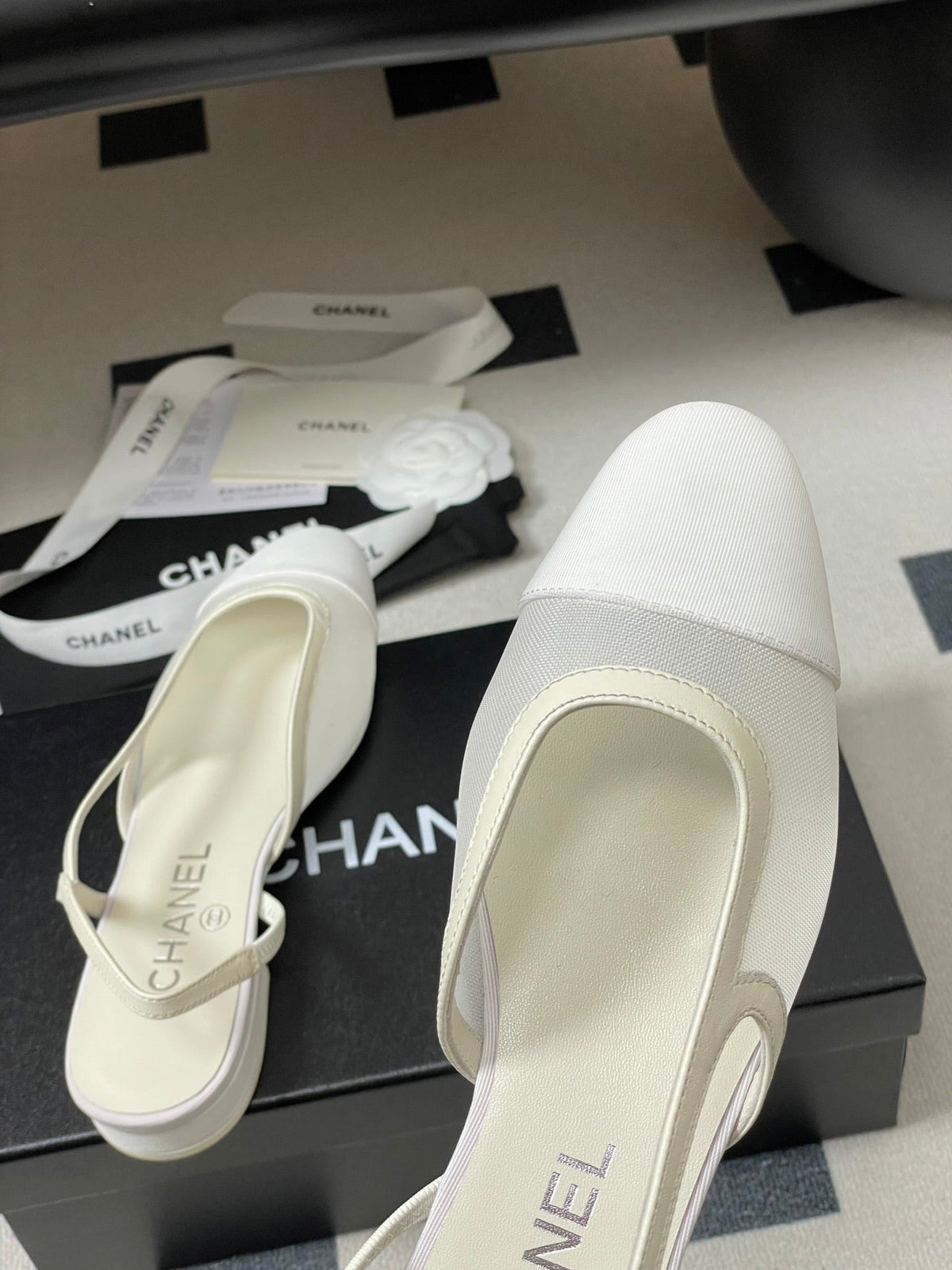 CC 26s Slingback 20mm Mesh Fabric Sheepskin
