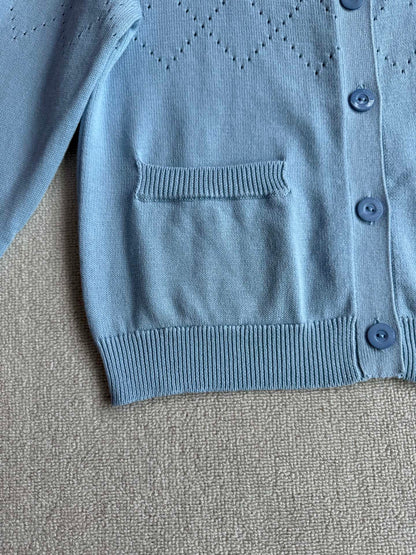 GG 25 Thin Cardigan Blue Cashmere 0028