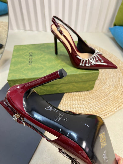 GC Embellished Slingback Red Patent Leather 294624
