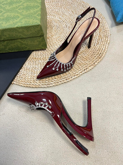 GC Embellished Slingback Red Patent Leather 294624