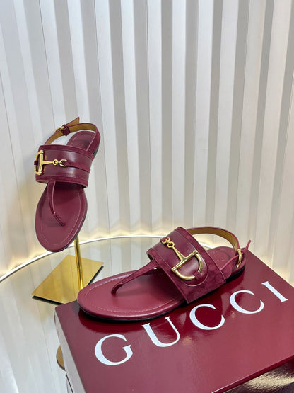 GC 25 Thong Sandal Red Suede Sheepskin 294657