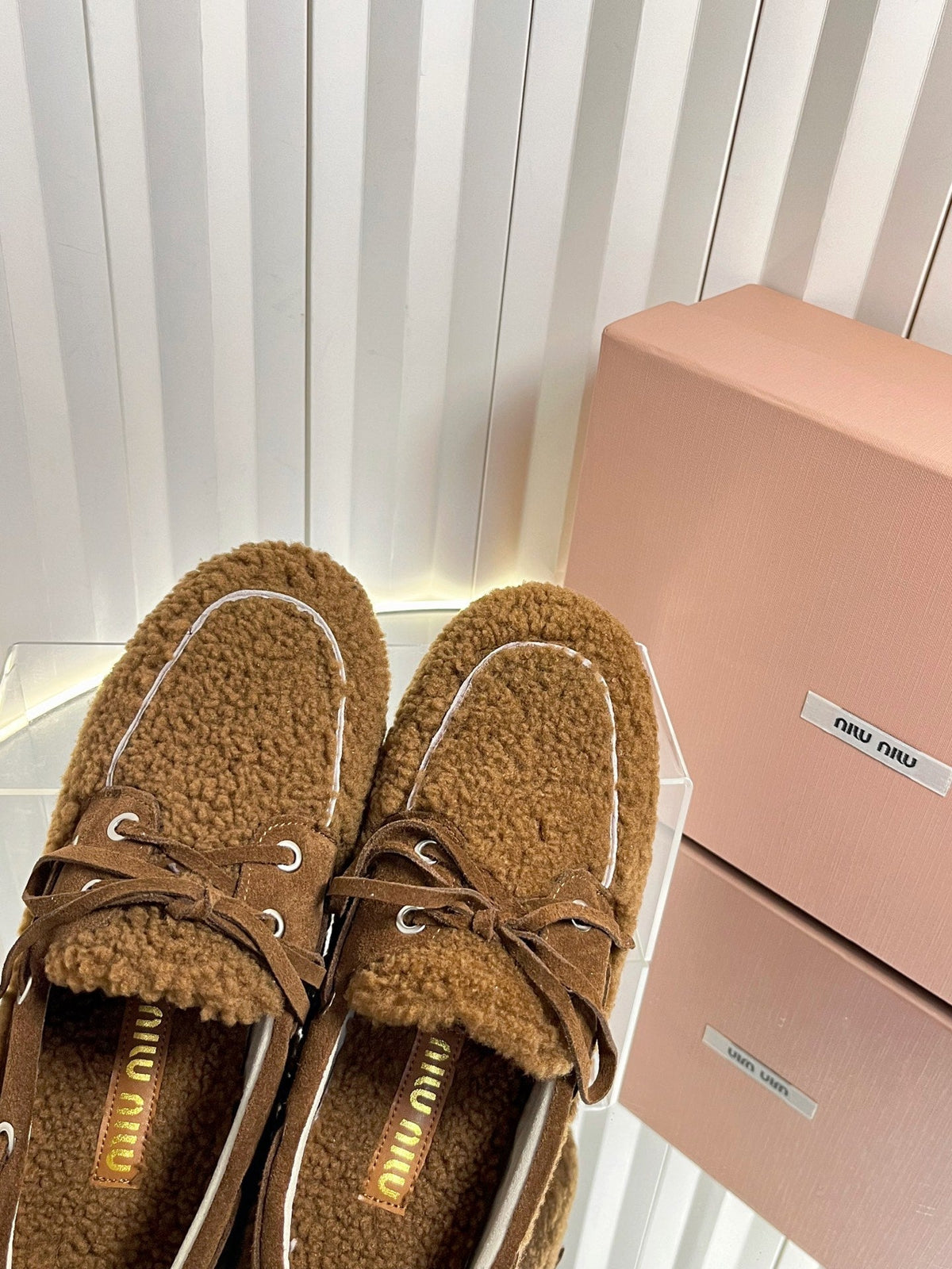 Miumiu 25 Loafer Brown Wool 548414