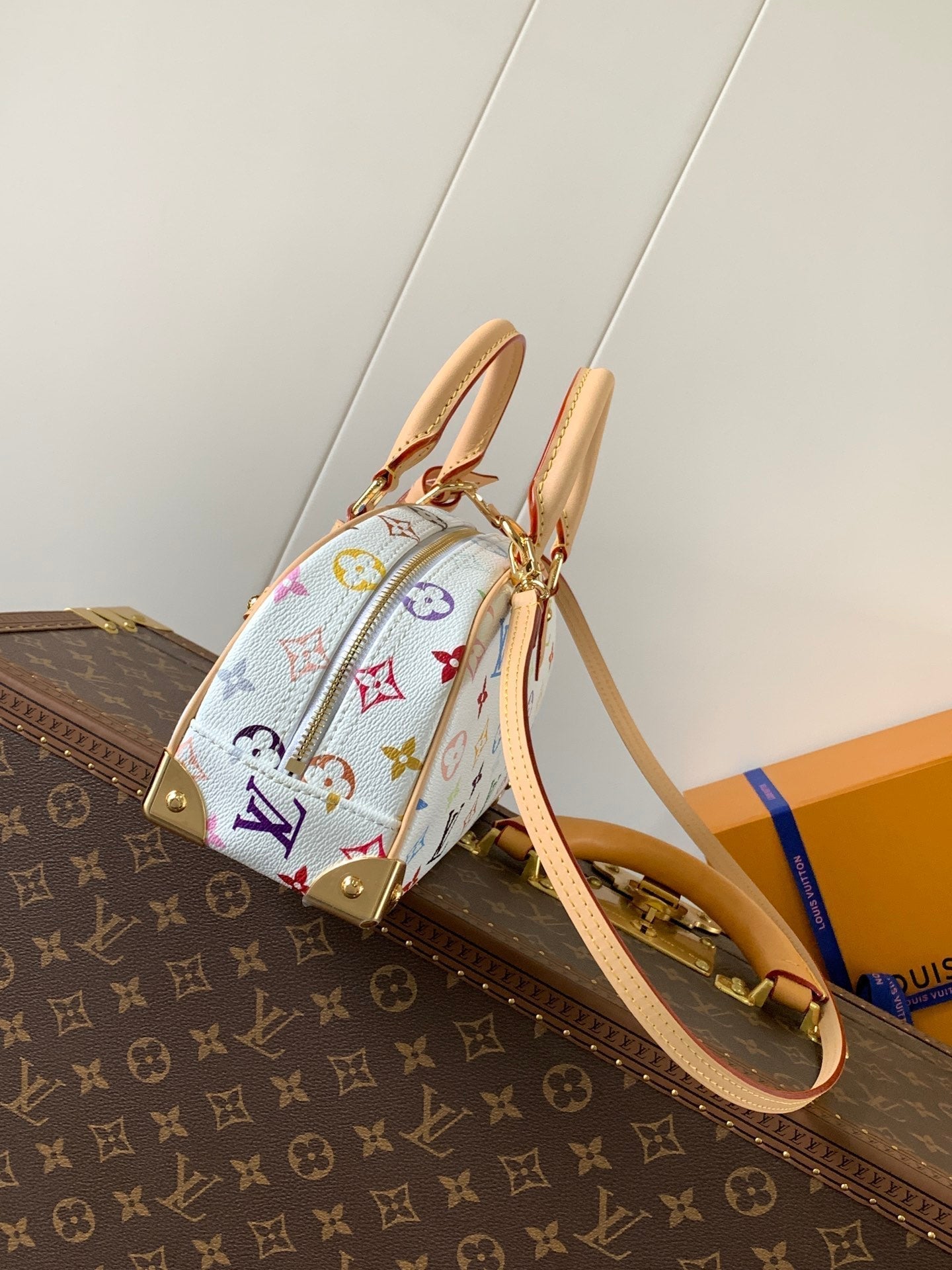 LV 2026 Handbag East West 27cm White mix Multicolor Canvas Cowhide 241104