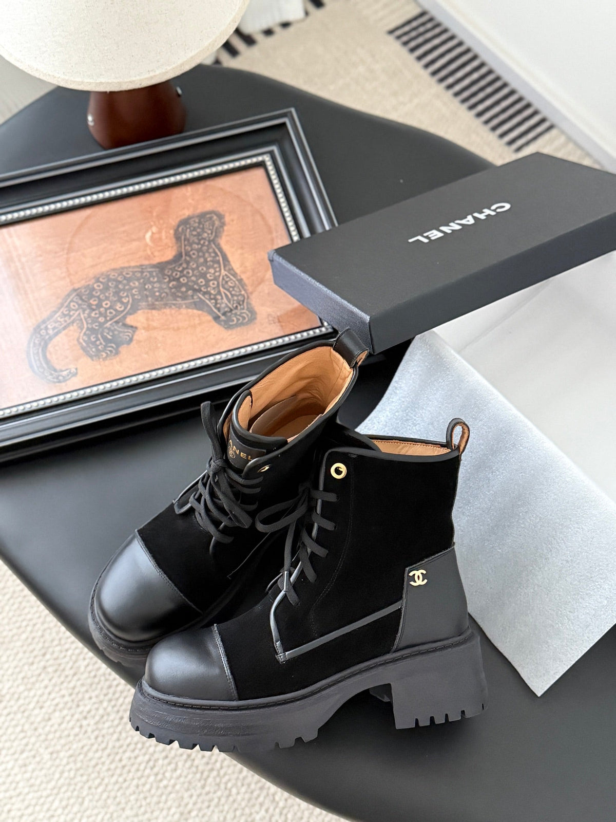 CC 25 ankle boots black suede sheepskin 458767