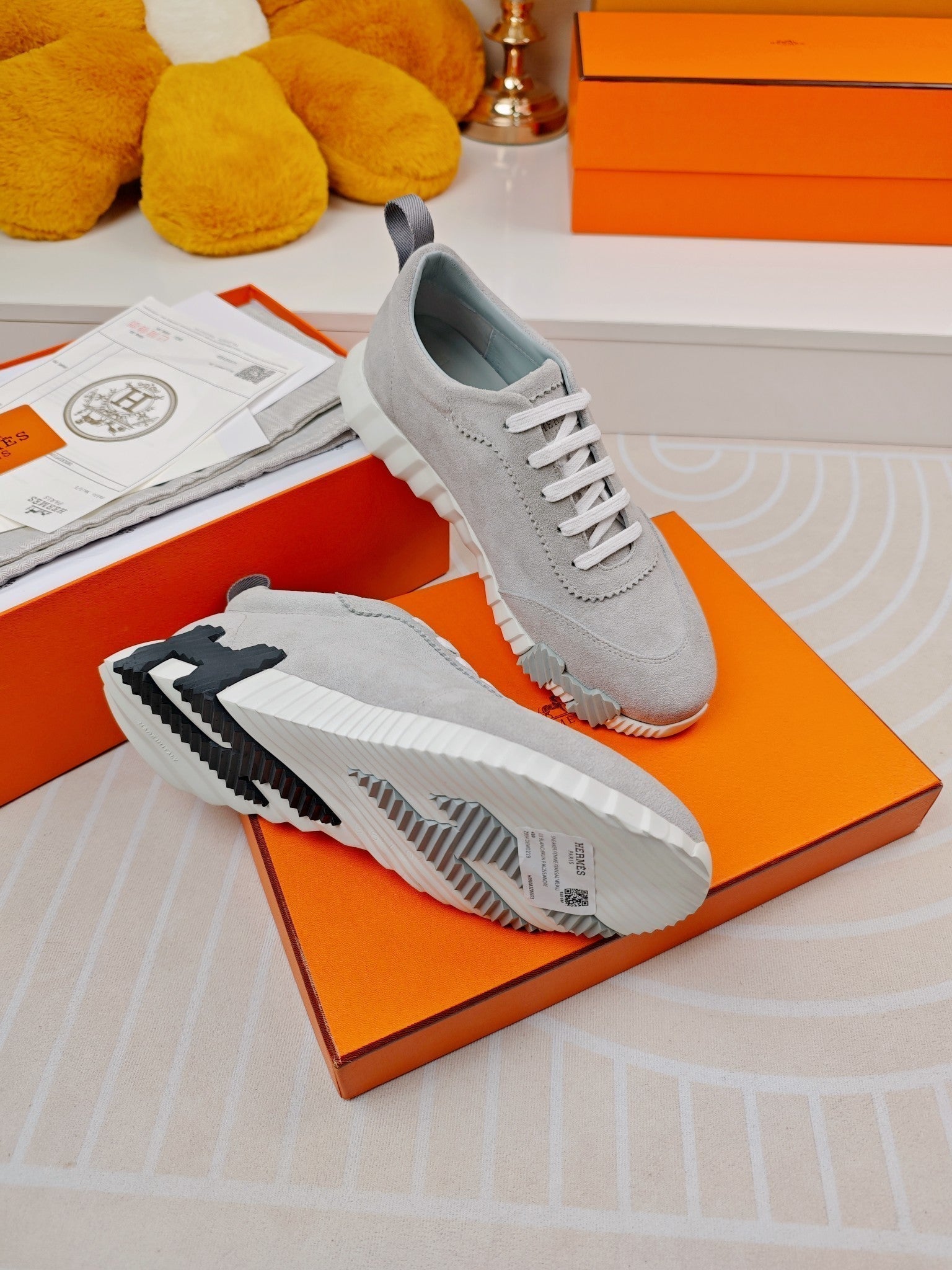 BOUNCING SNEAKERS GRAY CALFSKIN