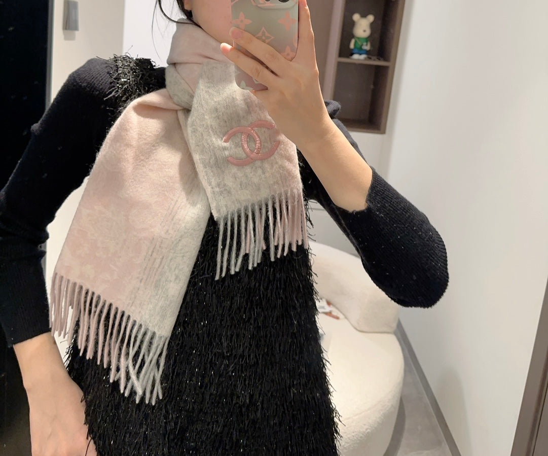 CC Scarf 180 CM In Light Pink Mix Light Grey Cashmere 408593
