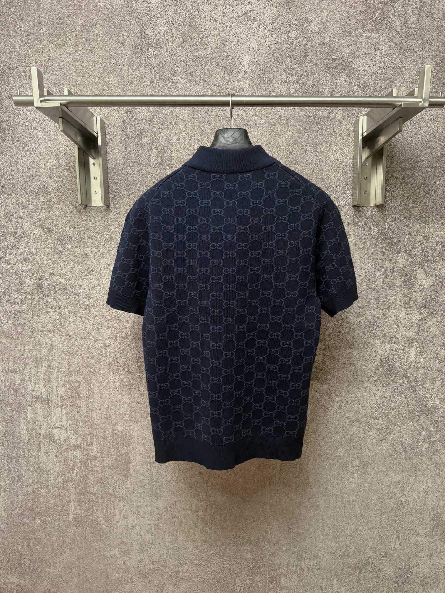 GC 2026 Men's  Short-sleeved Polo Shirt Dark Blue Jacquard Fabric 643433