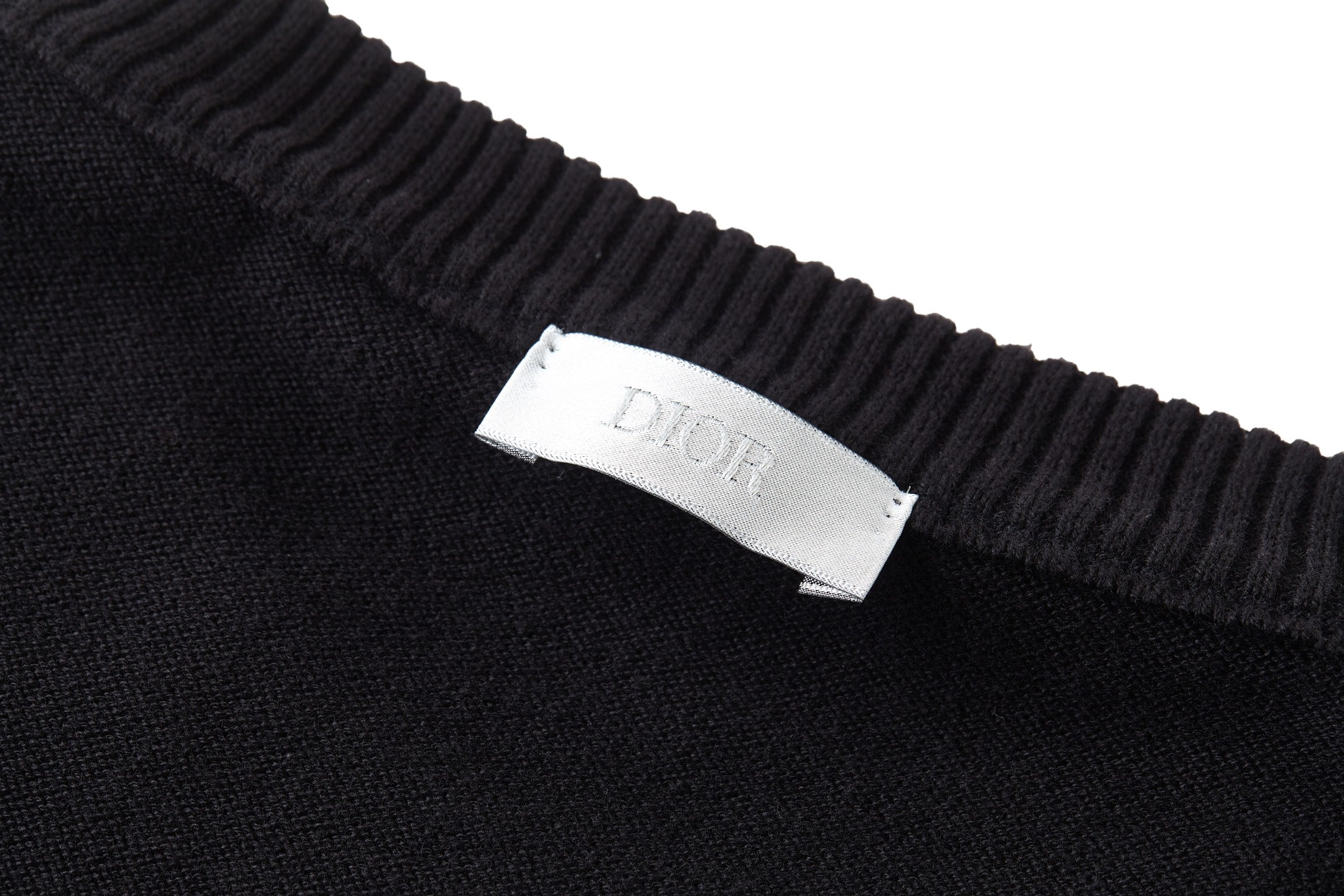 CD Embroidered Logo Sweater Black Wool Cotton