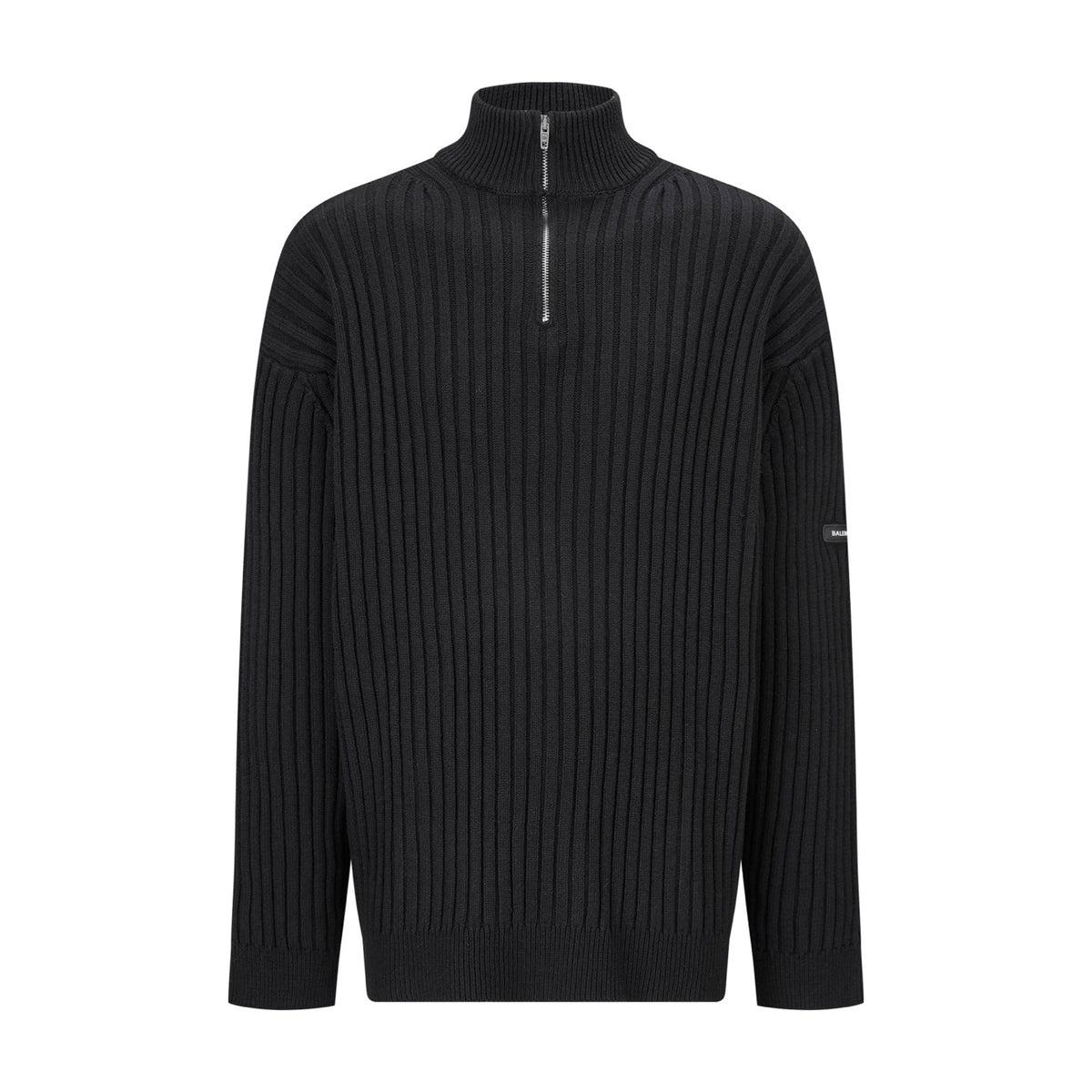 Balenciaga 25 Zipper Sweater Black Wool 0010