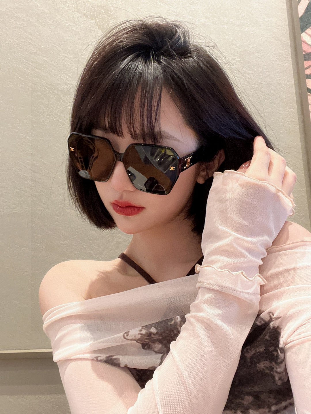 TRIOMPHE SUNGLASSES 548595 IN BLACK ACETATE