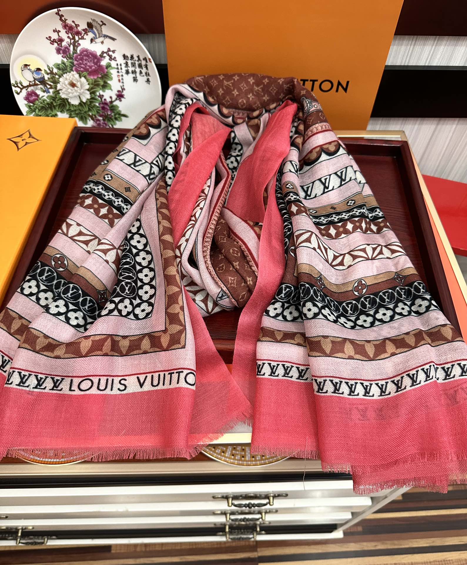 SCARF 200 CM IN COLORFUL CASHMERE 394890