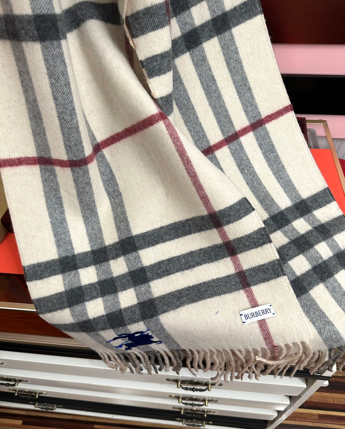 BBR Double-Sided Scarf 160CM Cream Cashmere 292960
