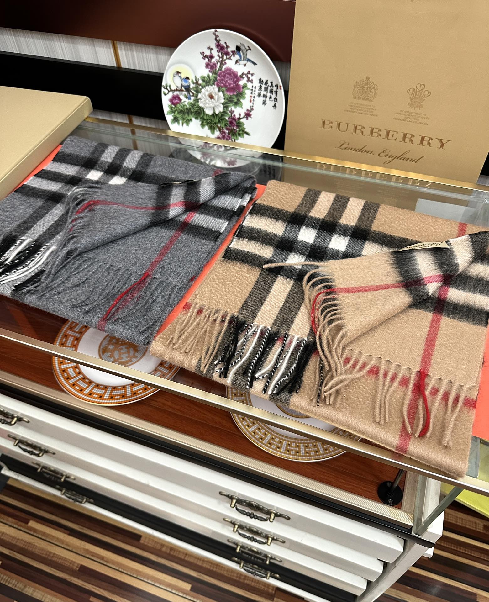 BBR Double-Sided Scarf 200CM Dark Gray Cashmere 293004
