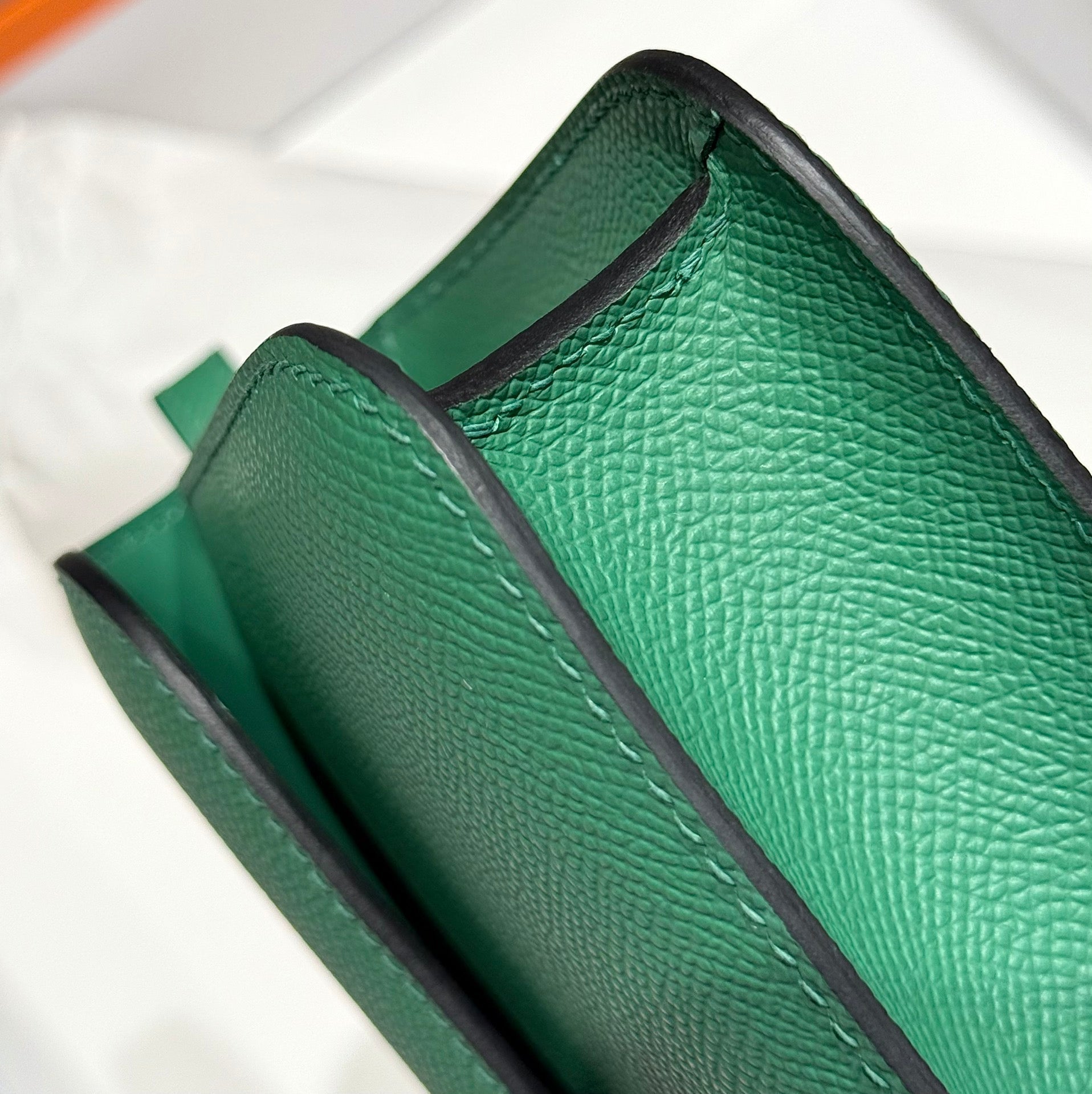 HM Constance Elan 24cm Bag Dark Green Epsom Leather Silver Hardware