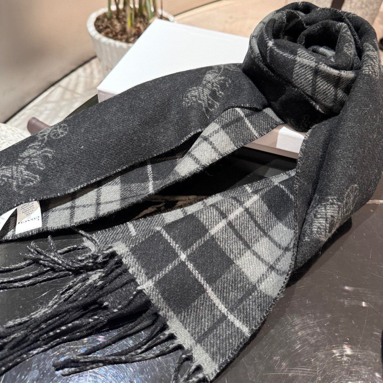 CLASSIC SCARF 190 CM IN BLACK WOOL 375279