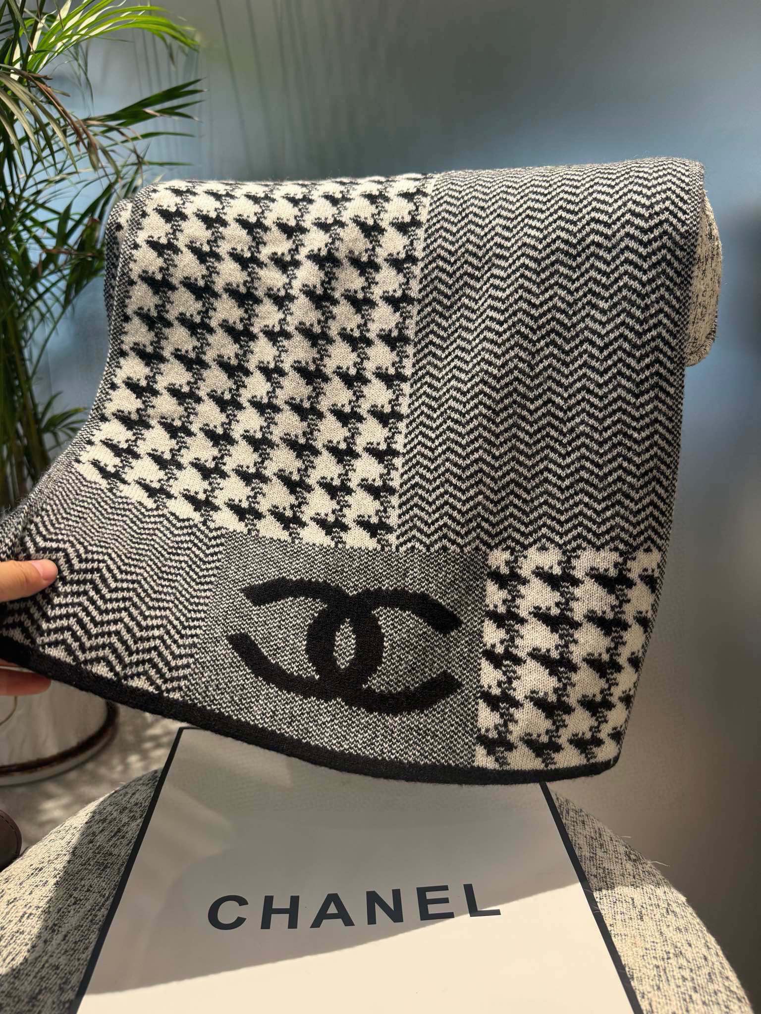 CC Scarf 190CM In Grey White Cashmere 424835
