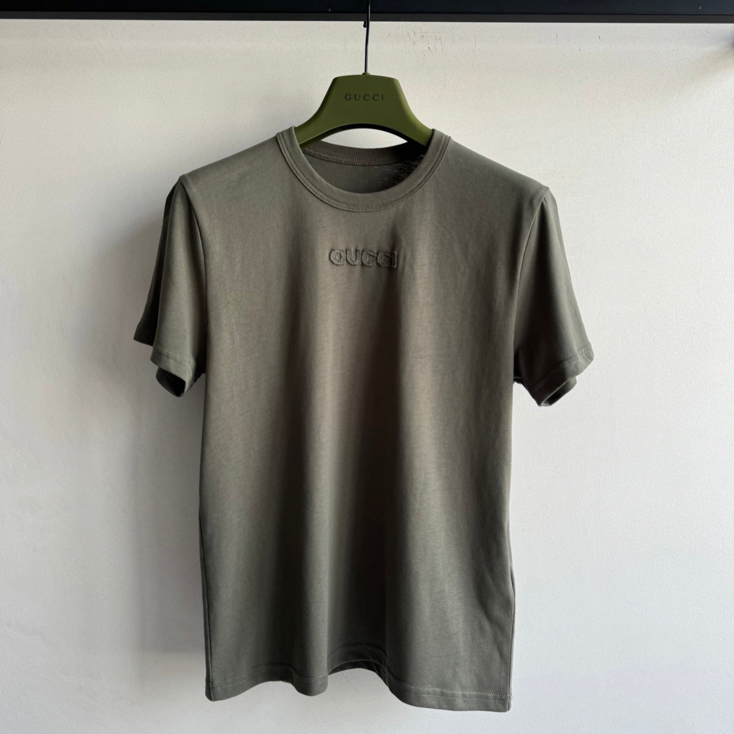 Gucci 2025 Embroidered Jersey T-shirt Dark Green Cotton