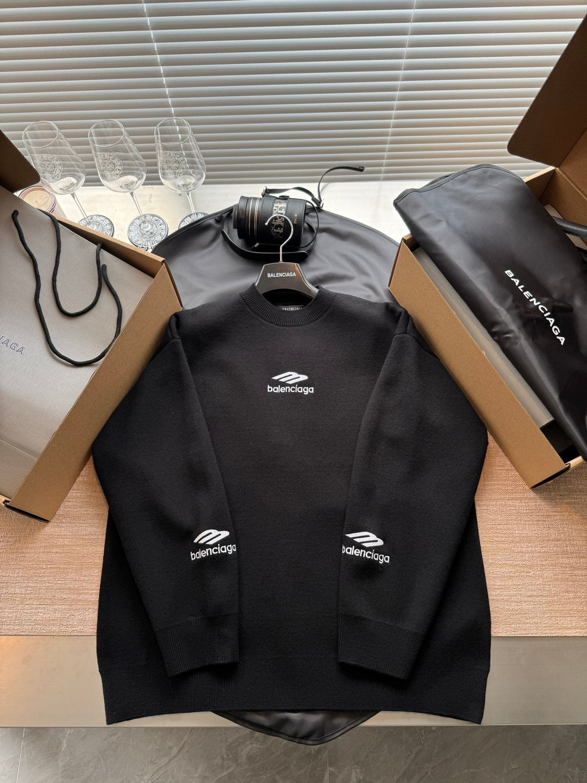 Balenciaga 25 Sweater Black Wool 0017