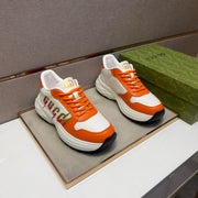 GG Men's 25 Sneaker White Orange Sheepskin 524269