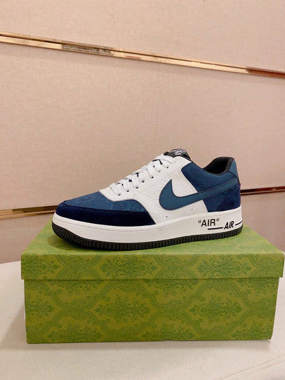 GG x Nike Men's Sneaker Blue White Cowhide Fabric 573334