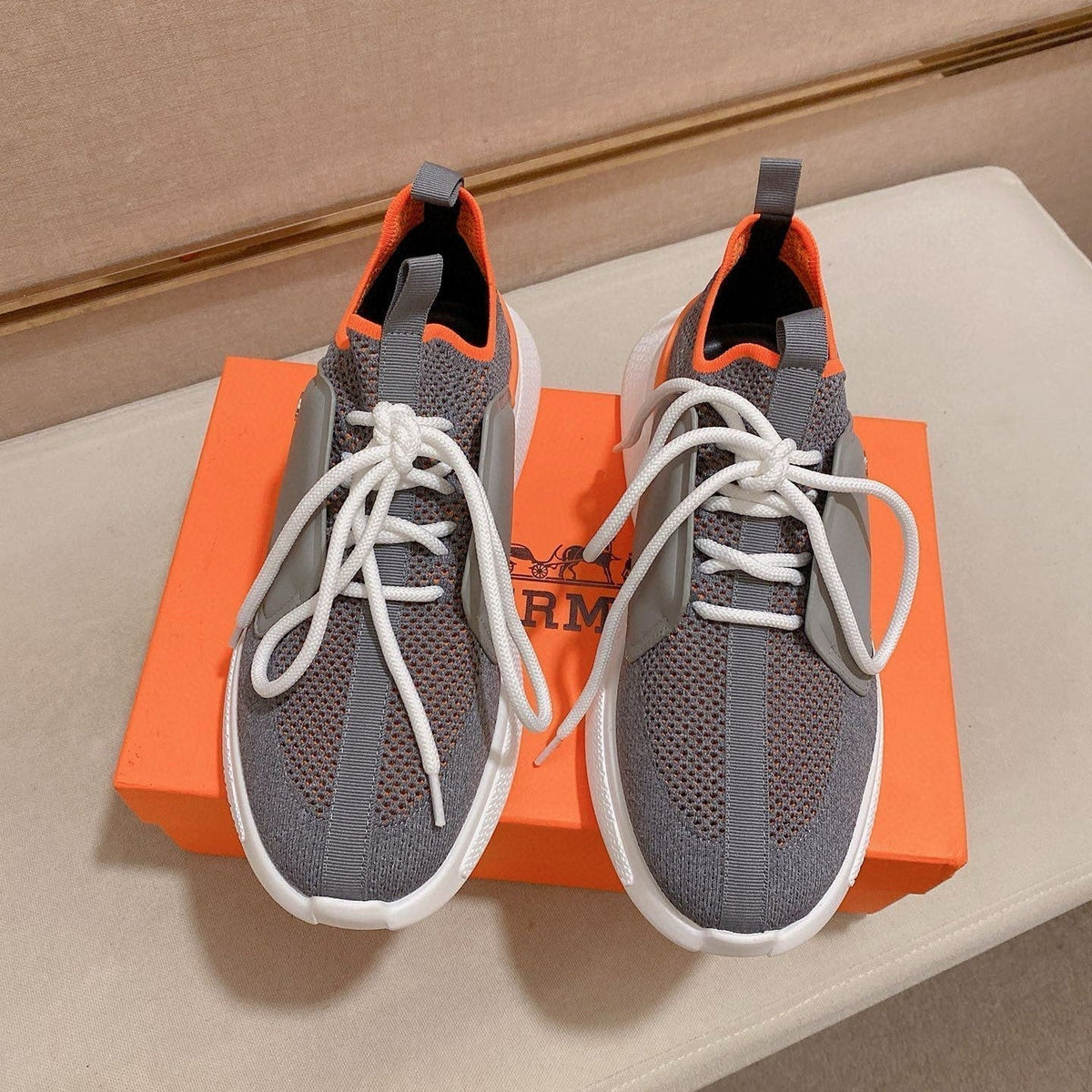 HM Men's Expert Sneaker Grey Flyknit With Leather 573341
