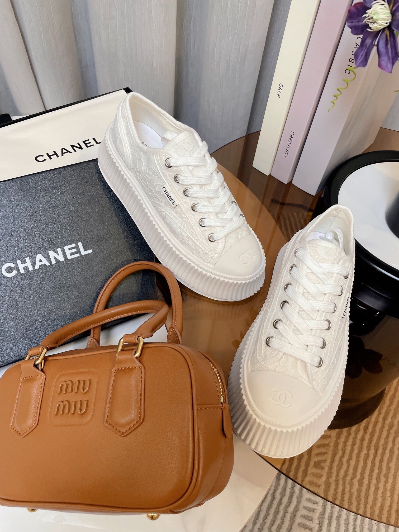 cc sneaker 40 white lace