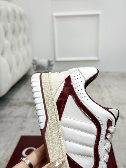 GG Men's Re-Web Sneaker White Red Calfskin 534248