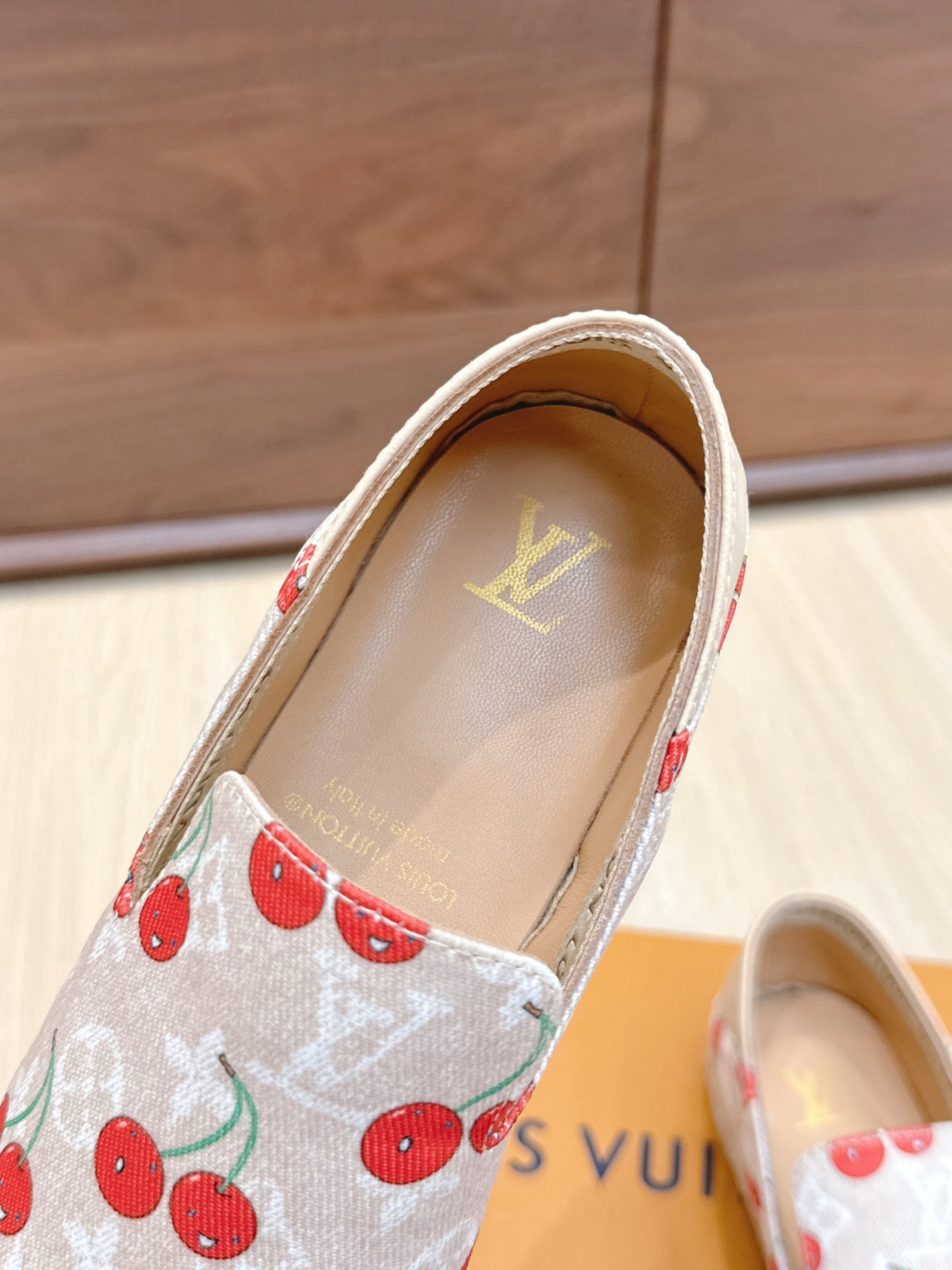 LV 26ss Loafers Ivory Red Monogram Denim 656960