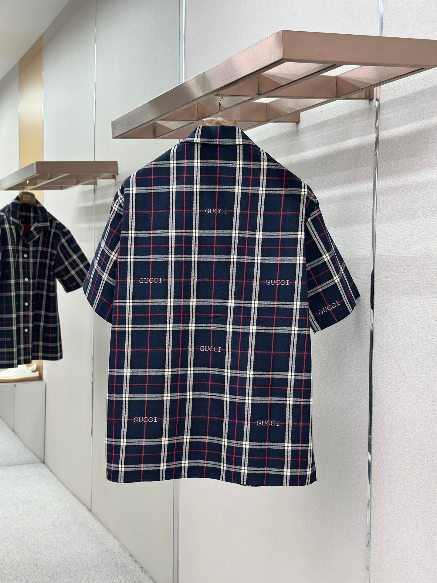 GC 2026 Men's Short-sleeved Shirt Navy Blue Red Cotton 699259