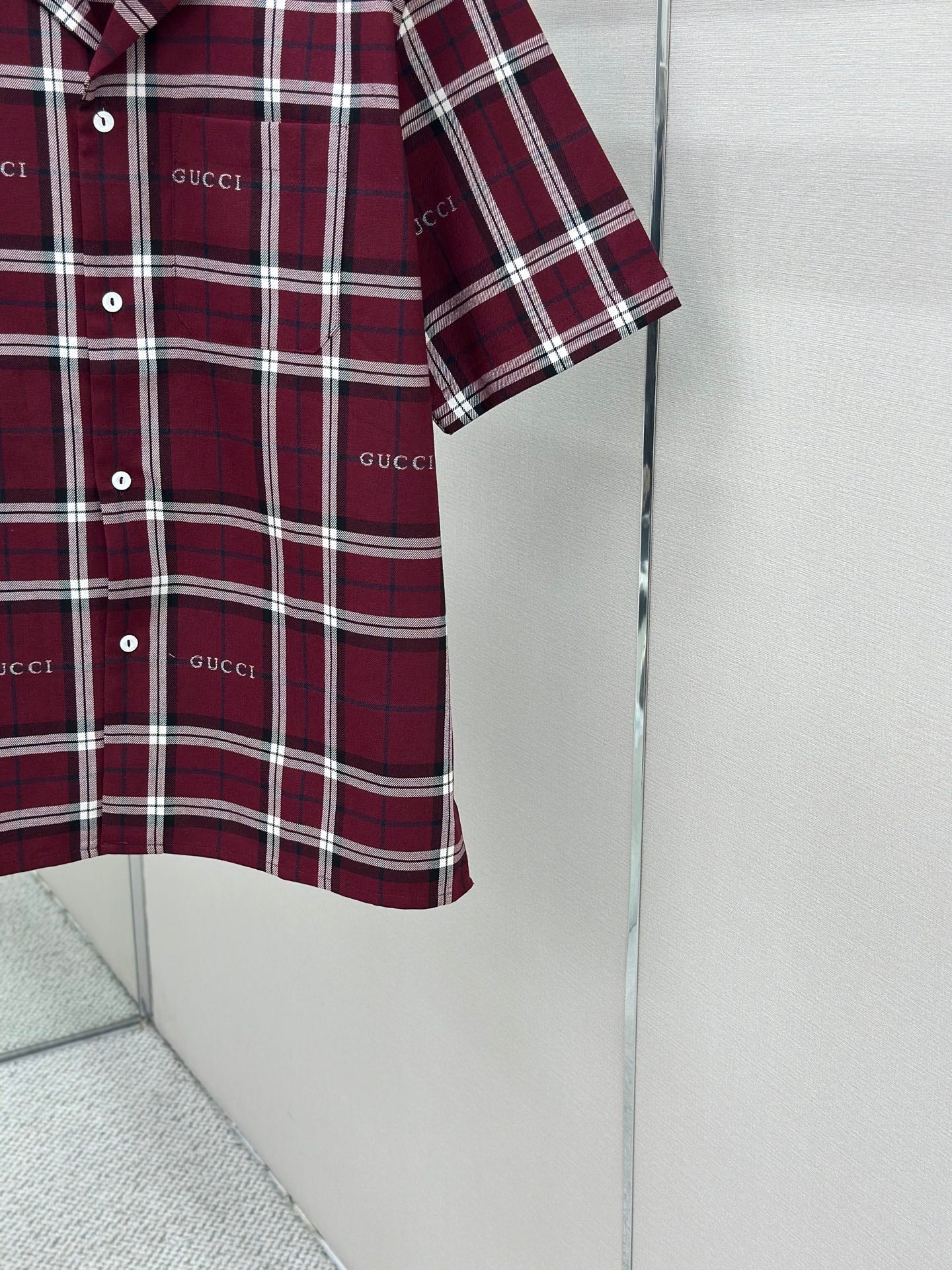 GC 2026 Men's Short-sleeved Shirt Burgundy Cotton 699257