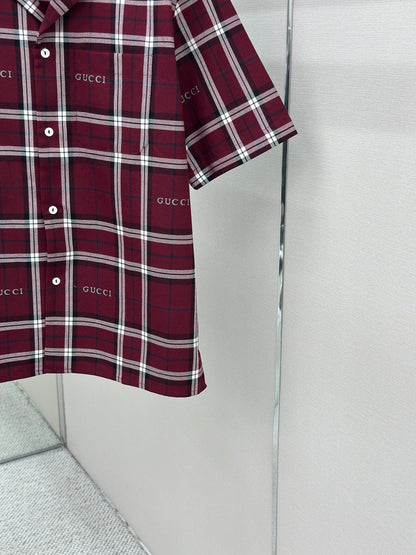 GC 2026 Men's Short-sleeved Shirt Burgundy Cotton 699257