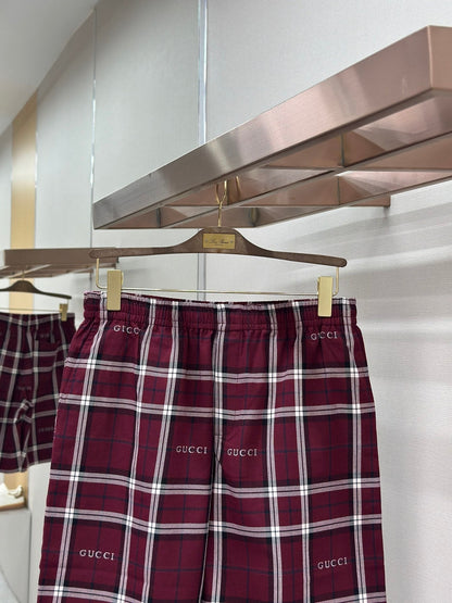 GC 2026 Men's Striped Shorts Burgundy Cotton 699257