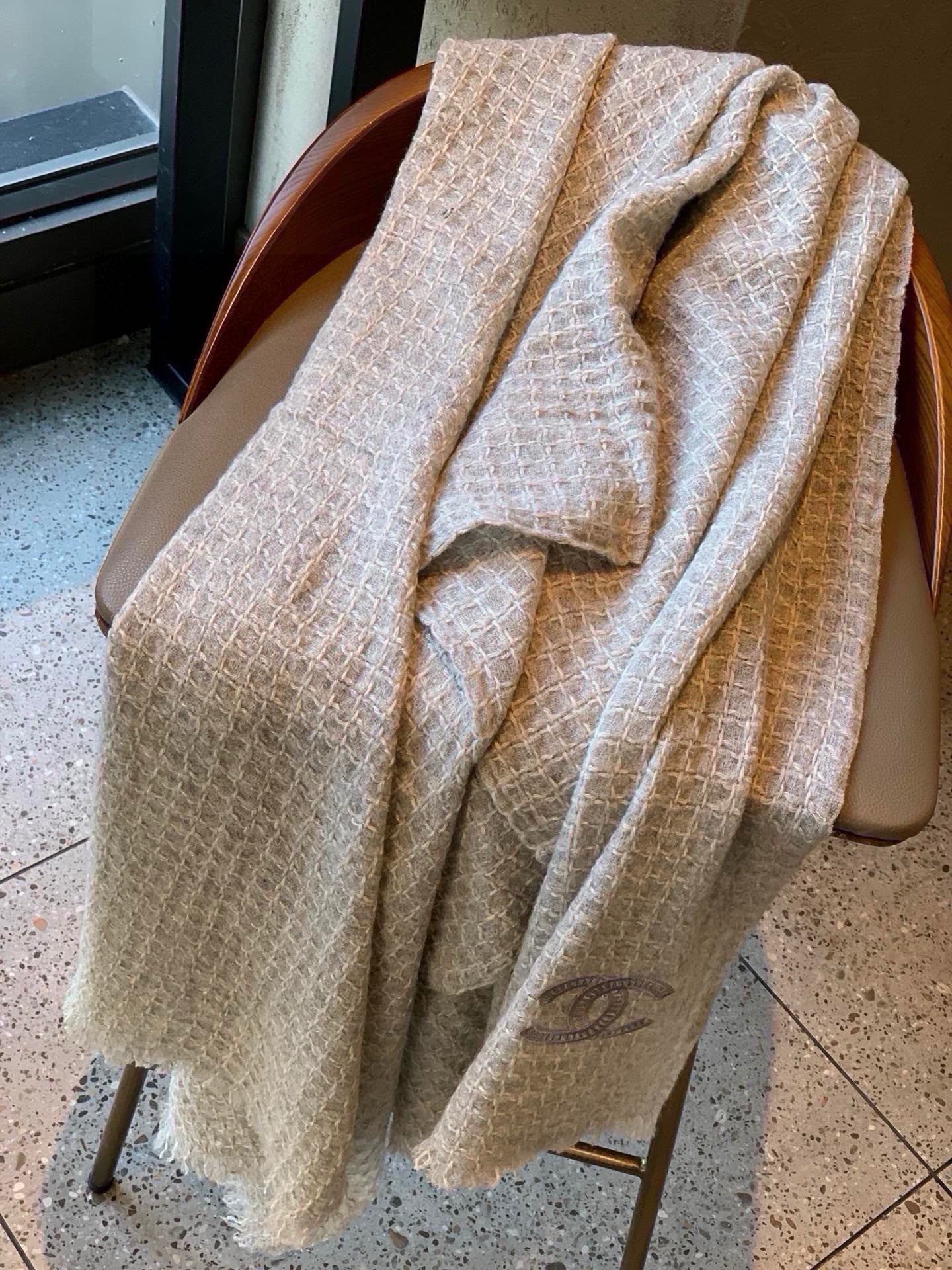 CC Scarf 200 CM In Grey White Cashmere 341245
