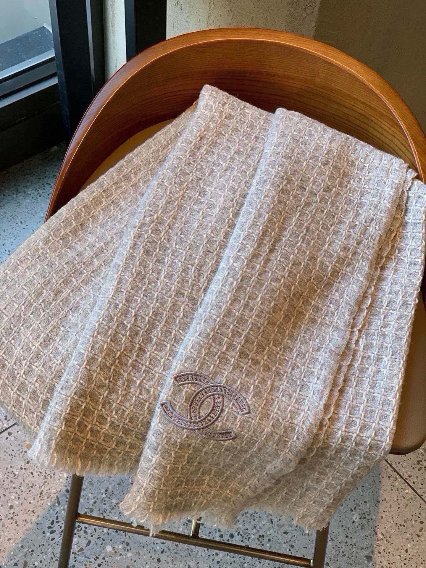 CC Scarf 200 CM In Grey White Cashmere 341245