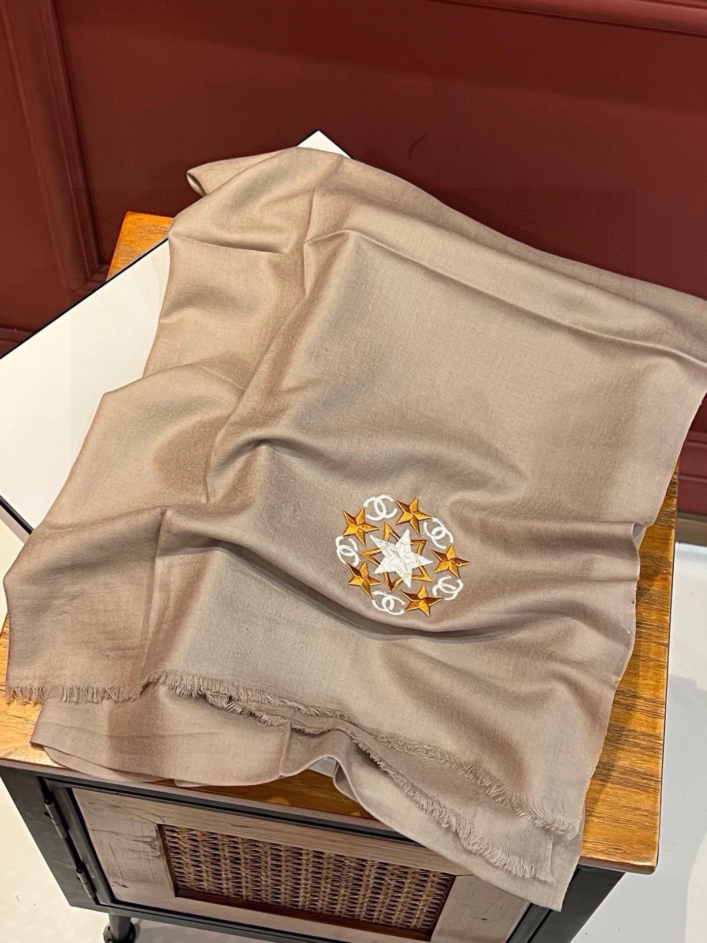 CC Scarf 200 CM In Brown Linen Fabric 407089
