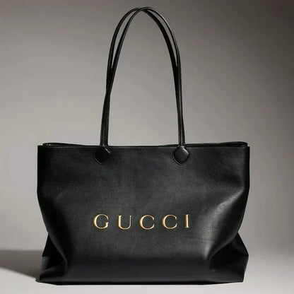 Gucci 2026 NY Large Tote Bag 42cm Black Canvas Leather