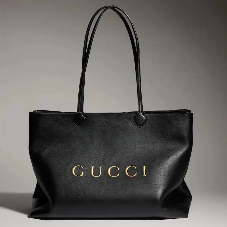 Gucci 2026 NY Large Tote Bag 42cm Black Canvas Leather