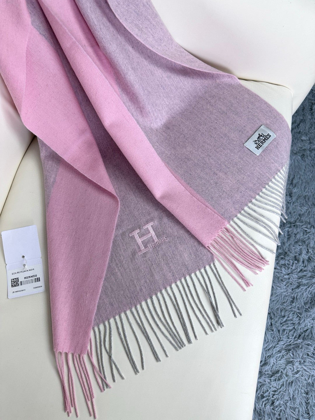 SCARF 190 CM IN PINK CASHMERE