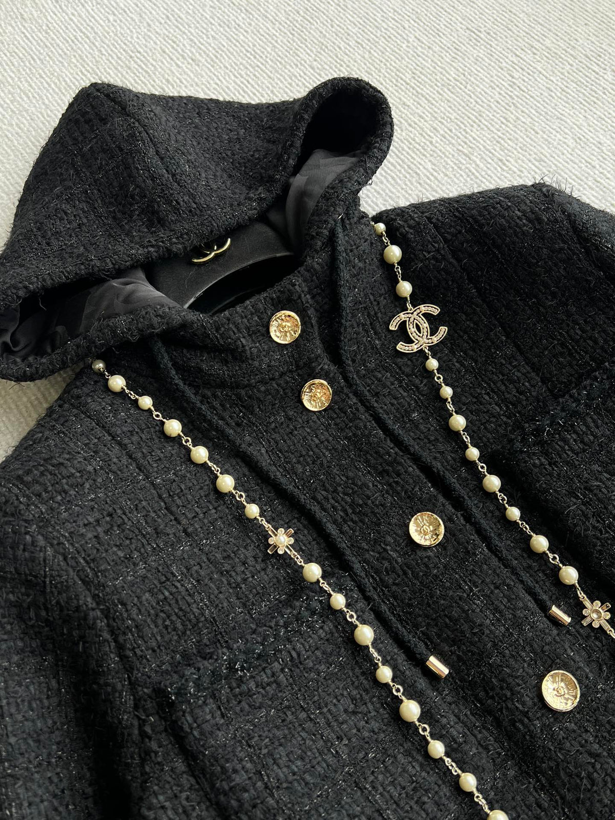 CC 25 Jacket Black Hooded Cotton 300144