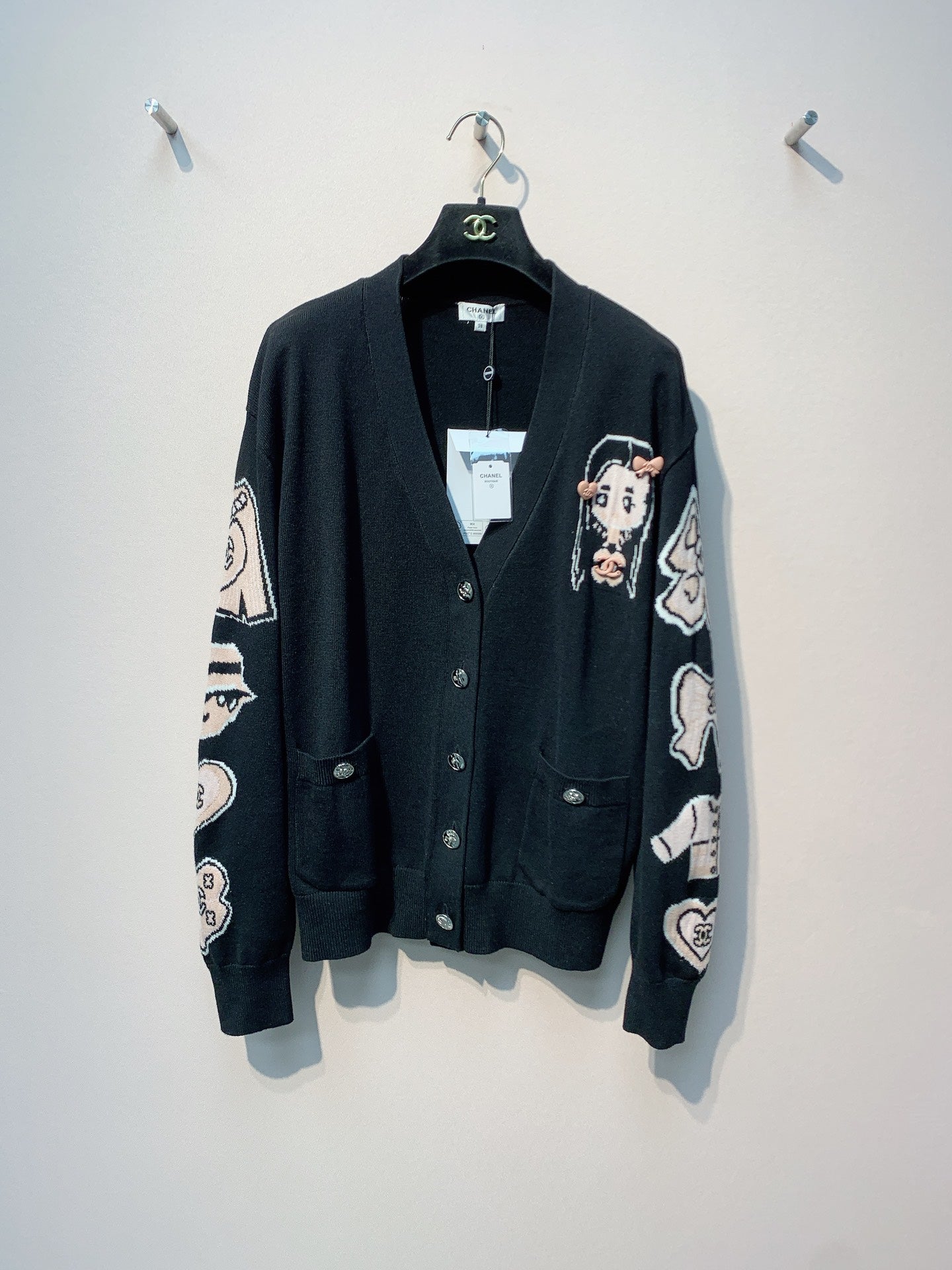 CC 25 Cardigan White And Black Cotton 287524